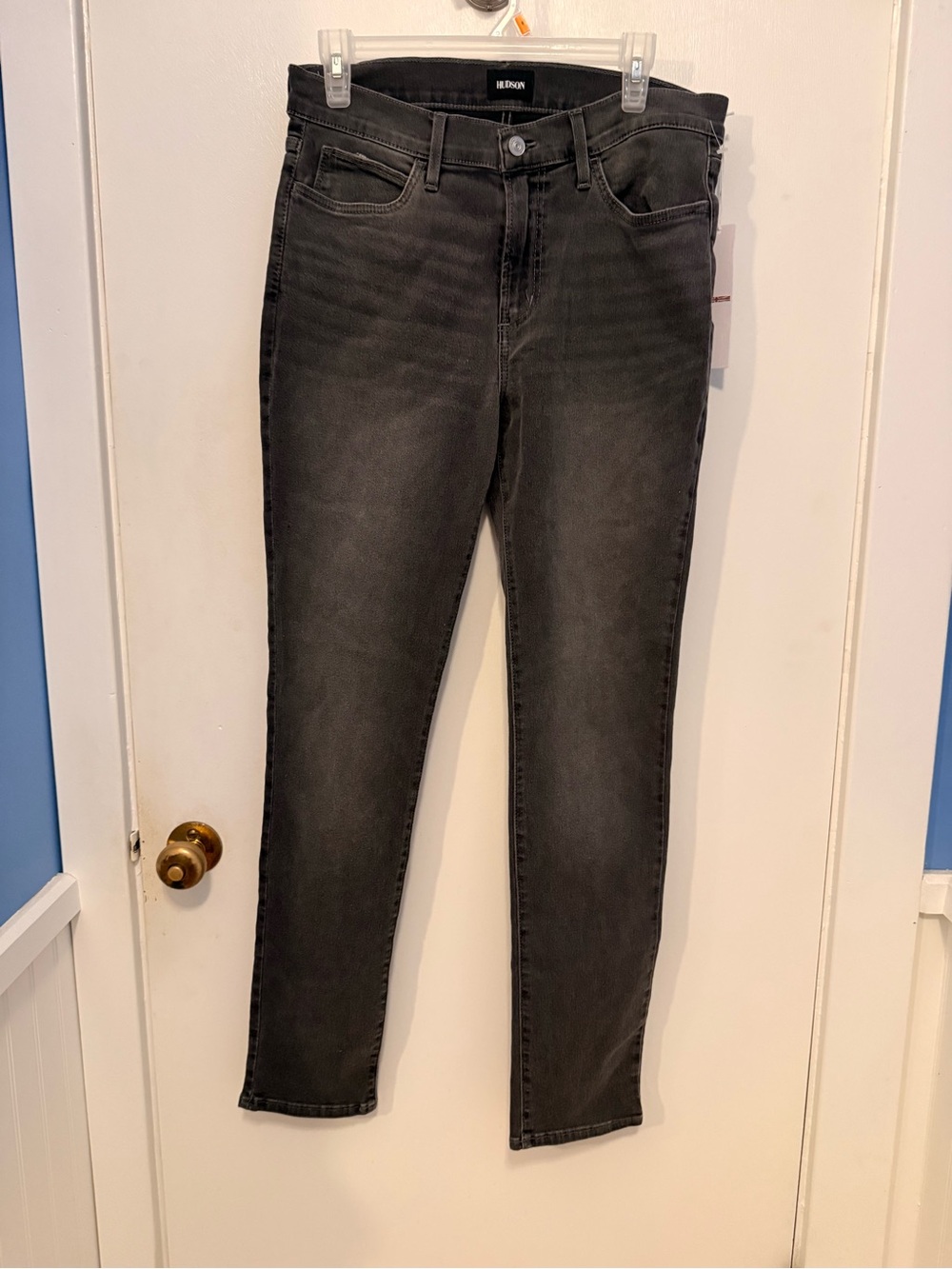 Men’s Hudson Ace Skinny Jeans 32X32 Charcoal 5 PKT Button/Zip Mid Rise NWT $198